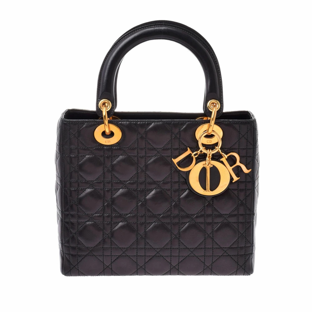 Christian Dior Lady Black Lambskin Bag